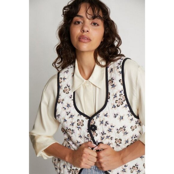 💕MUNTHE💕 Sahla Outerwear Quilter Vest ~ Floral Print/Nature Scene36 NWT